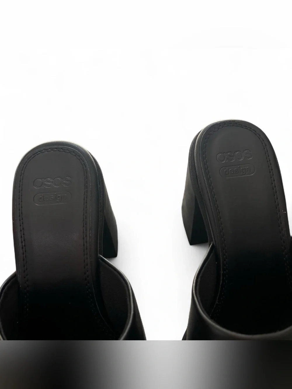 NWOT wide fit chunky platform high heel black mules-size 7